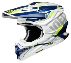 Shoei VFX-EVO Allegiant Helmet -Motorcycle Accessories shoei vfxevo allegiant helmet white blue yellow